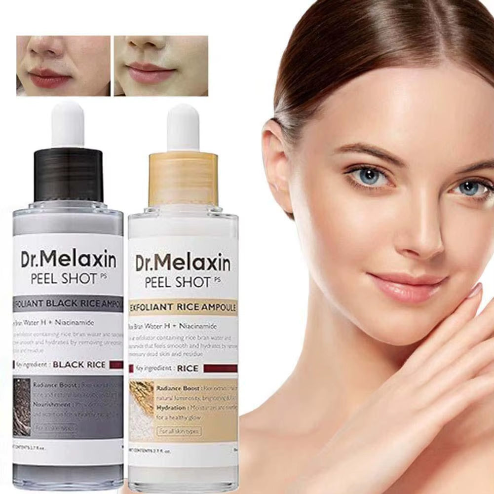 Dr. Melaxin Rice White and Black Soften Serum Peel Shot Moisturizing Exfoliating Essence Gentle Exfoliation Korean Skin Care